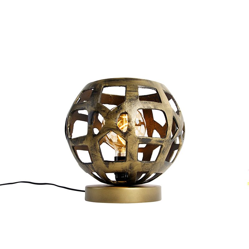 Industriële tafellamp antiek goud - Bobby