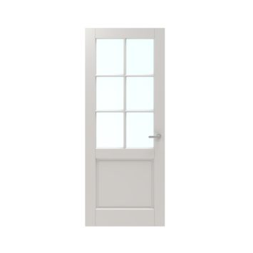 Lundia binnendeur Frama En 2C01 blank glas wit gegrondverfd opdek links 78 x 201,5 cm