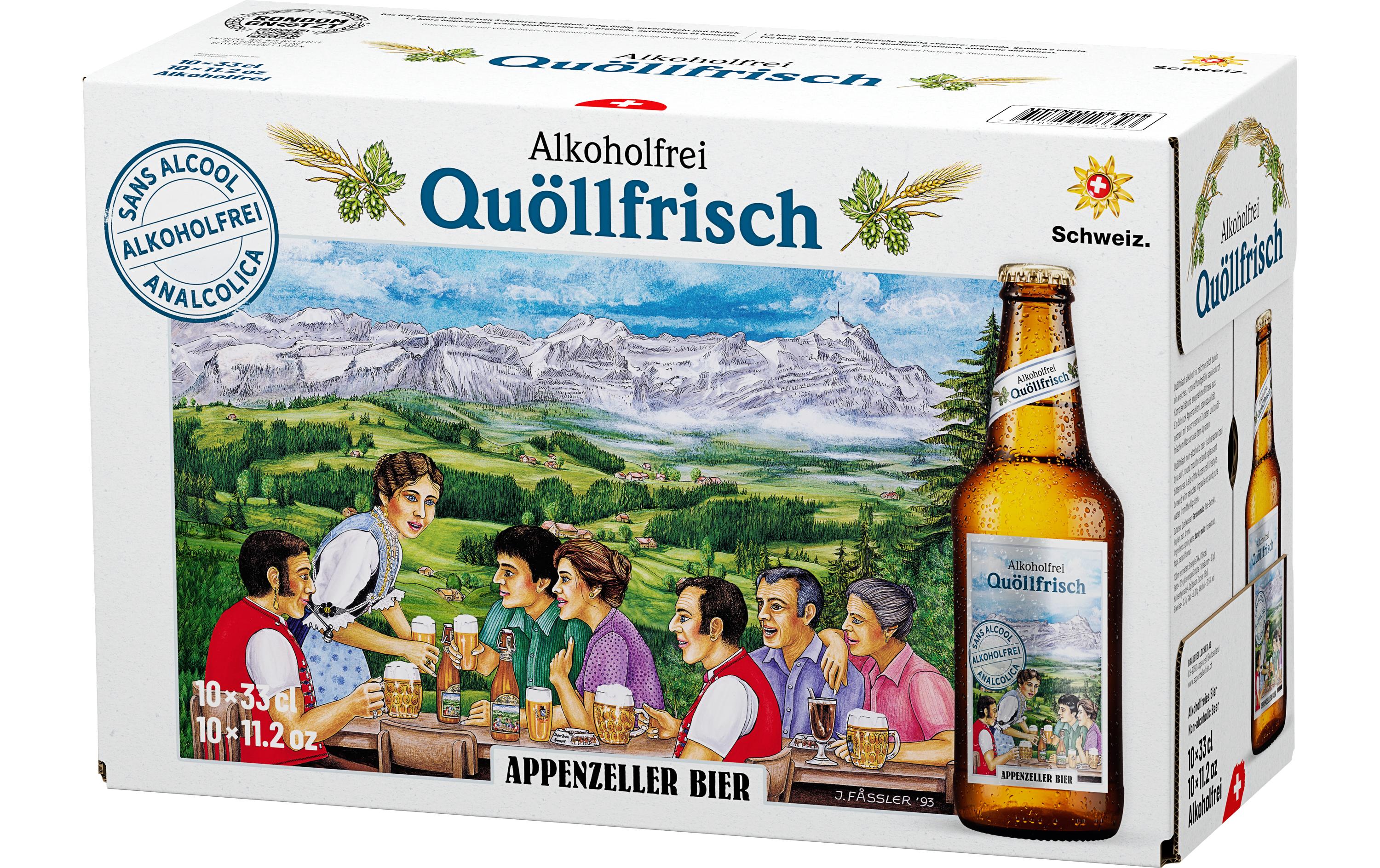 Bier Quöllfrisch alkoholfrei 10 x 0.33 lSchweizer Lagerbier ohne Alkohol