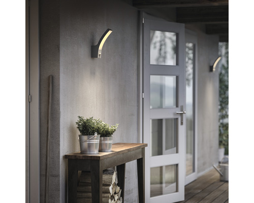 LED Sensor Buiten Wandlamp IP44 12W 1100 lm 2700K Splay antraciet