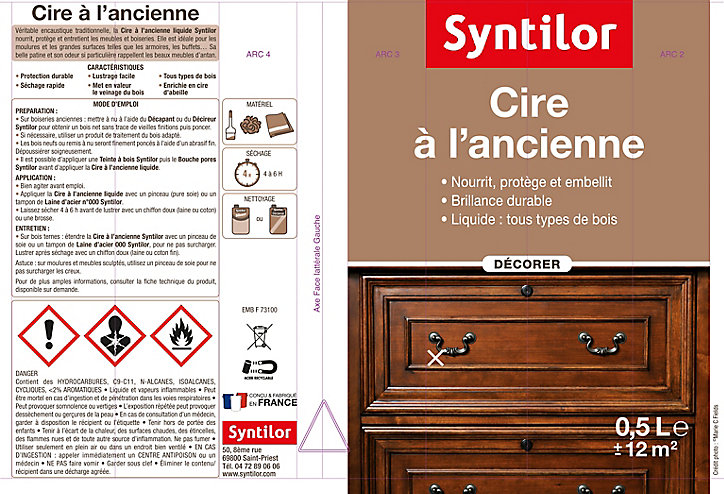 Encaustique crème Chêne doré Syntilor 0,5 L