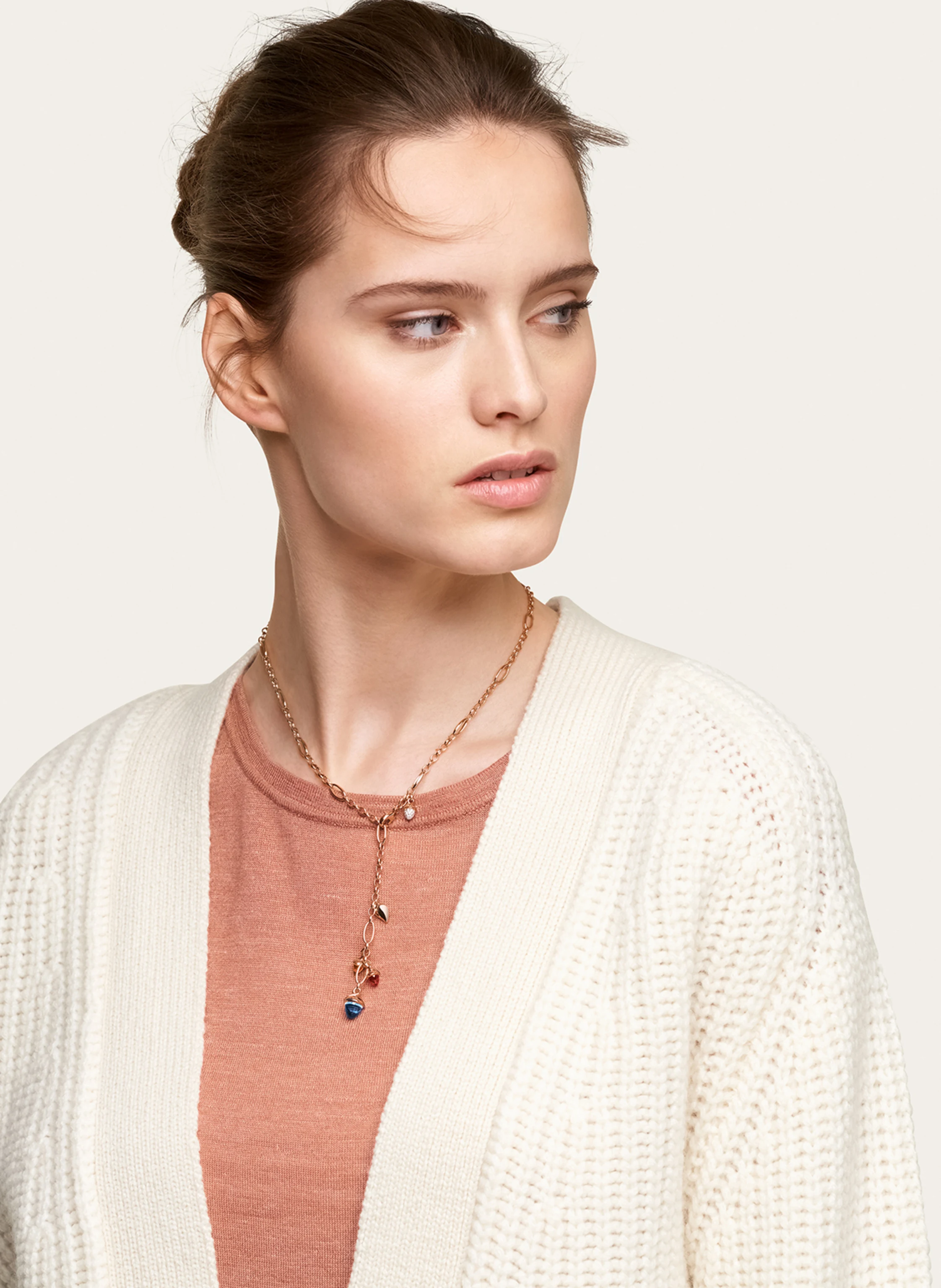 TAMARA COMOLLI Halskette NECKLACE MIKADO DELICATE 51 CM 'CANDY' WITH DIAMOND PAVÉ Candy mit Diamant Pavé