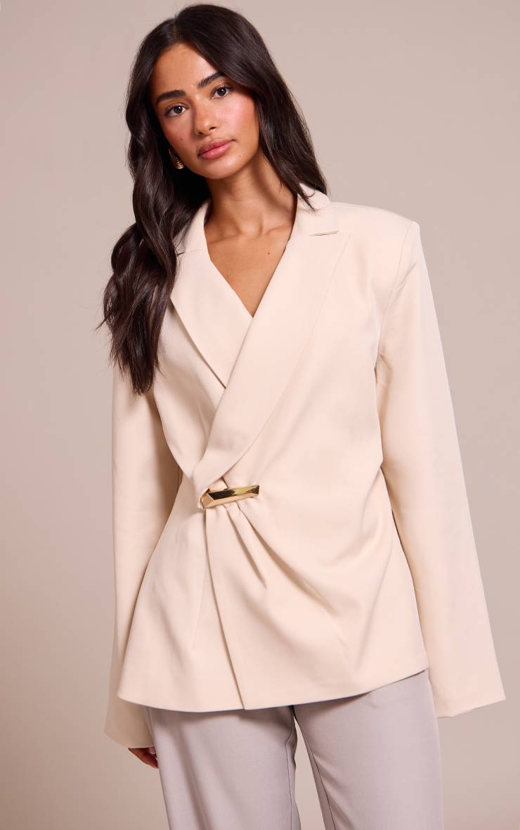Crème Blazer Cache-cœur Asymétrique Petite