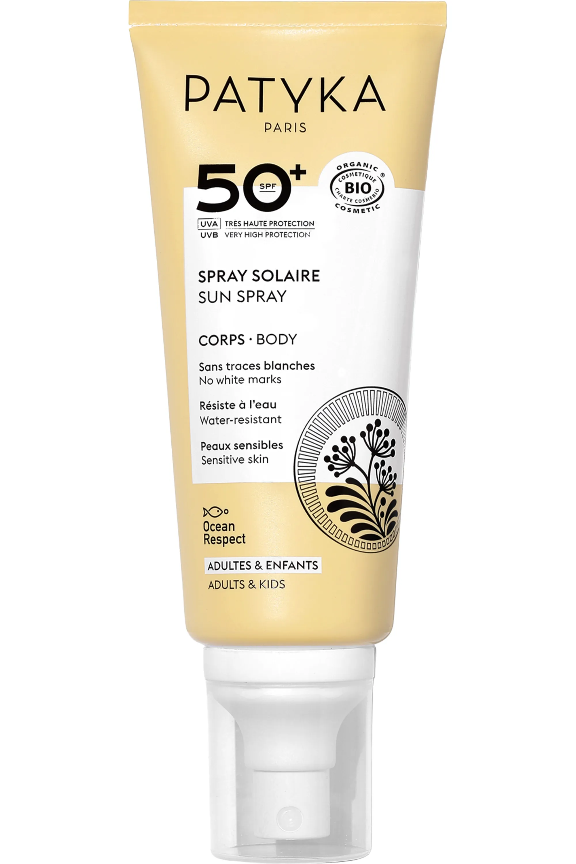 Patyka Spray solaire minéral corps SPF50+-100 ml