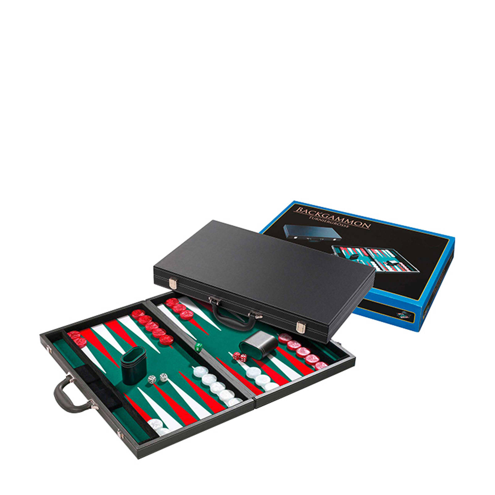 Philos Backgammon groen tournament 54x32cm Backgammon tournament (54x32cm)