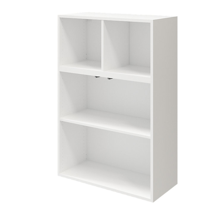 Meuble de rangement blanc portes battantes anthracite brillant GoodHome Atomia H. 112,5 x L. 75 x P. 37 cm