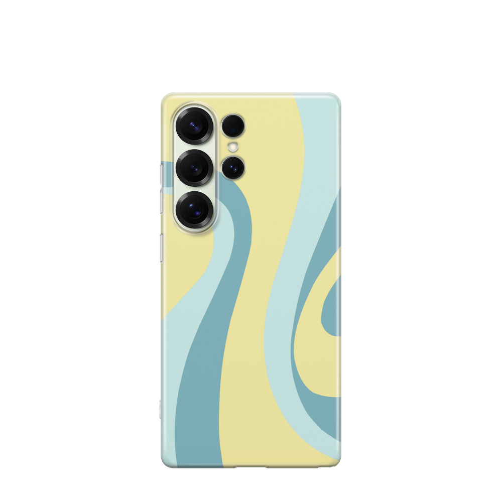 Samsung Galaxy S25 Ultra Gummi Hülle Sommerformen 2 - Gelb