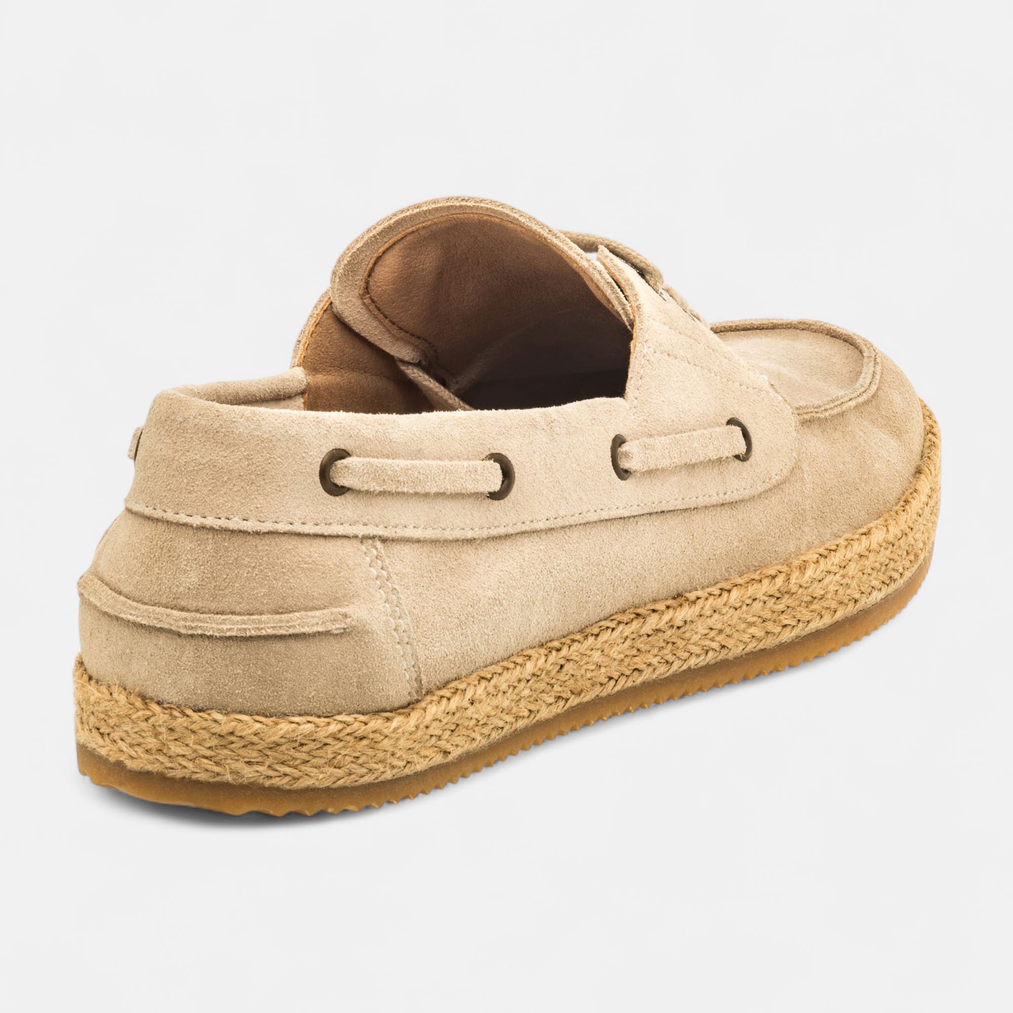 Chaussures bateau Homme en cuir ecru