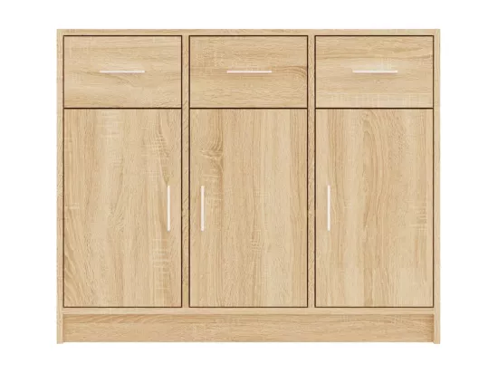 Buffet chêne sonoma 91x28x75 cm bois d'ingénierie