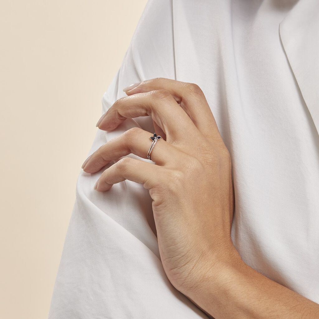 Bague Angie Or Blanc Saphir Diamant