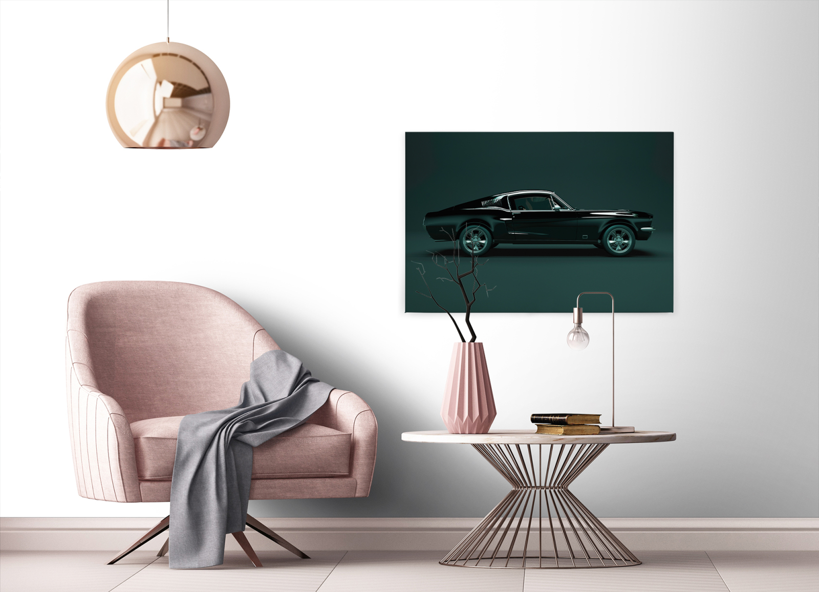 Leinwandbild OLDTIMER 1 - grün-schwarz - 90x60 cm