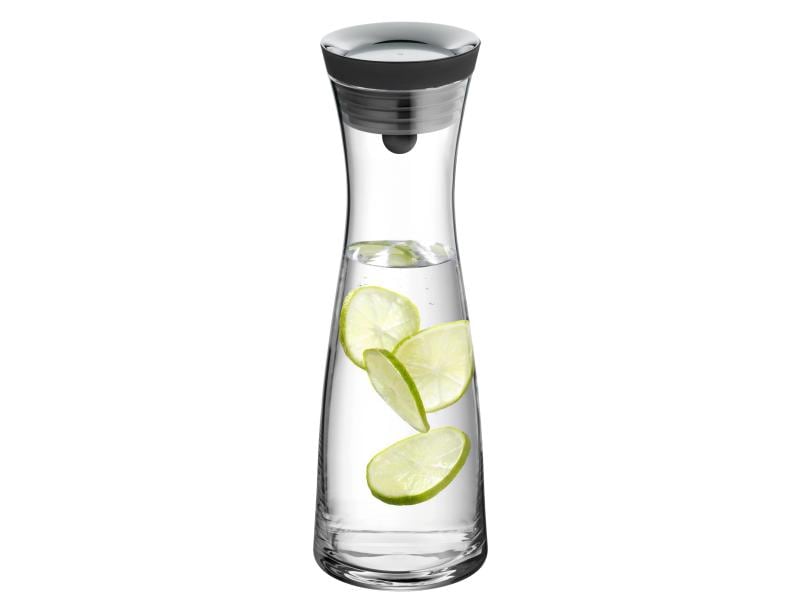 WMF Karaffe Basic 1 l, Transparent Wasserkaraffe öffnet und schliesst automatisch dank Close-Up Verschluss