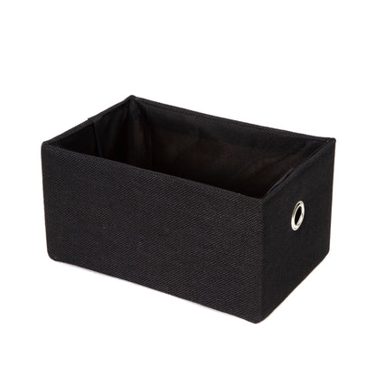 Panier de rangement doublé tissu York noir