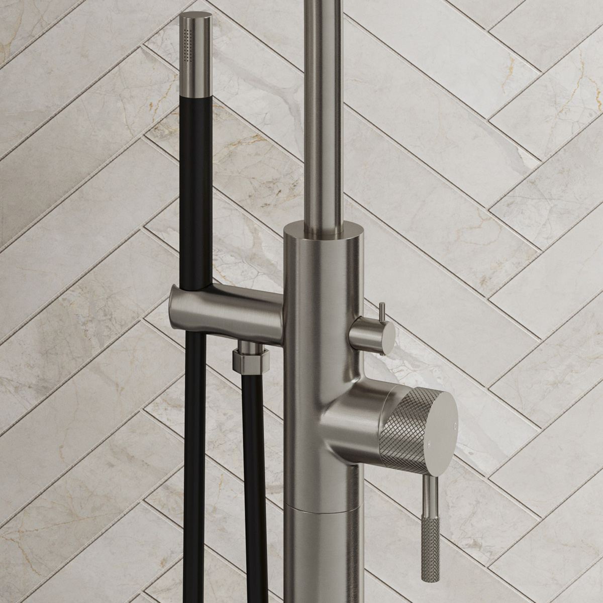 Saniclear Exclusive Curved Pro vrijstaande badkraan RVS