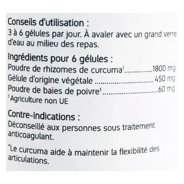 Nat & Form Original Curcuma Pipérine 200 gélules végétales
