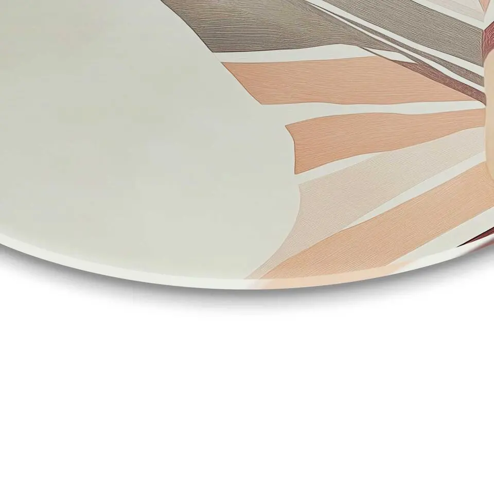 Glasschilderij Rustige elegantie - Ø 70cm - Beige