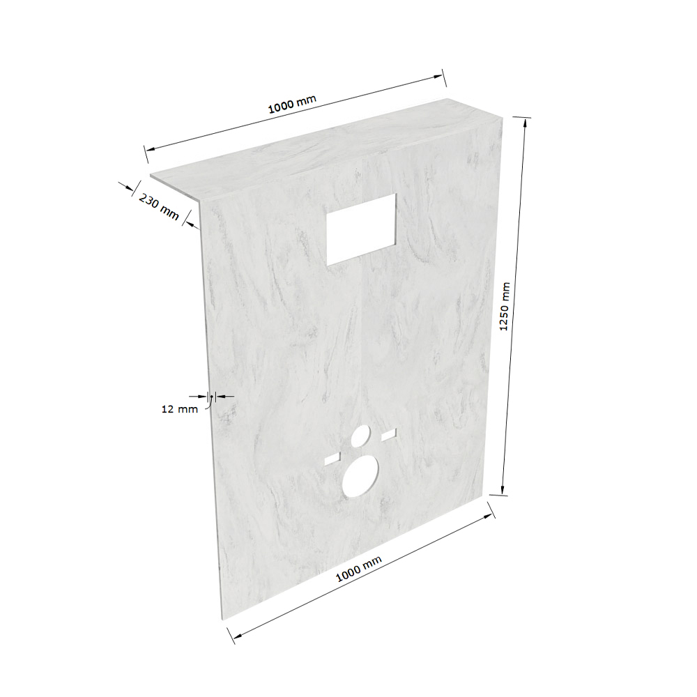 Mondiaz Hope toiletplaat solid surface 100x125cm opalo voorgeboord