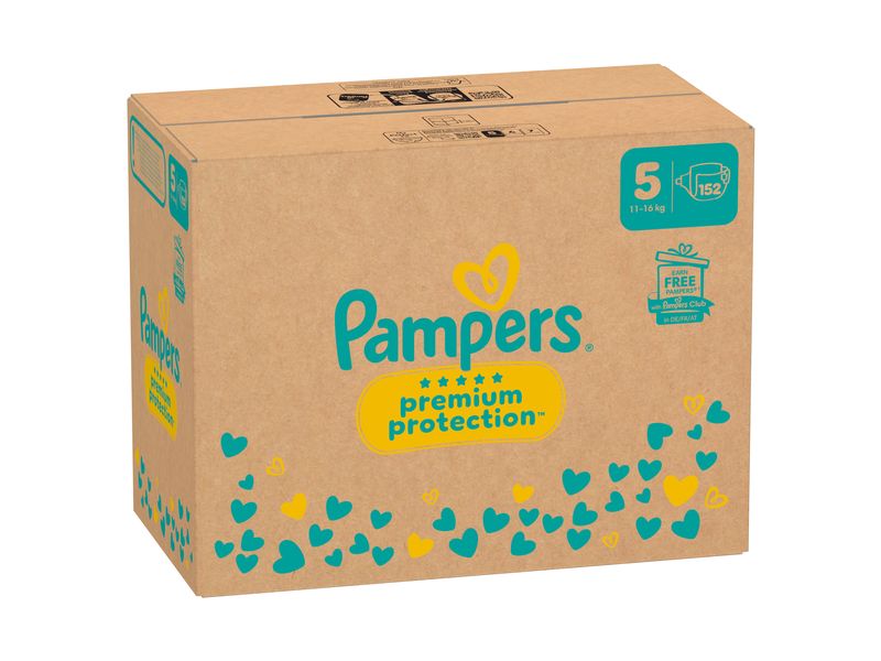 Pampers Windeln Premium Protection Junior Grösse 5 Monatsbox 11-16 kg, 152 Stück
