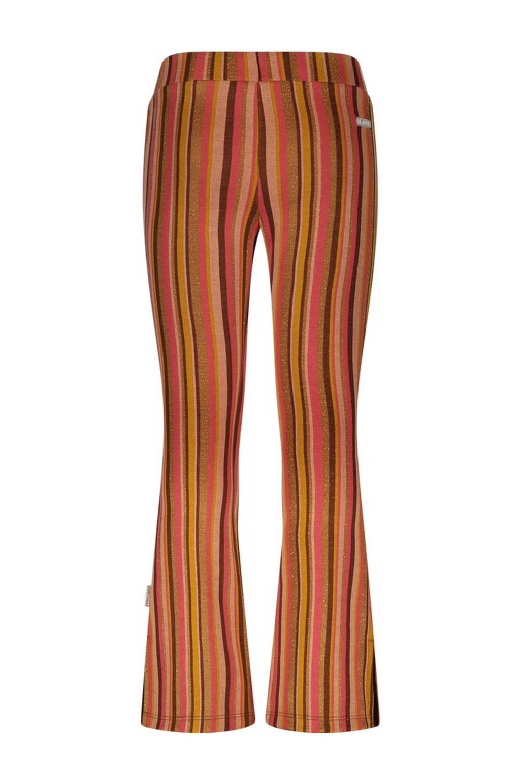B.Nosy gestreepte flared broek Phae oranje/roze