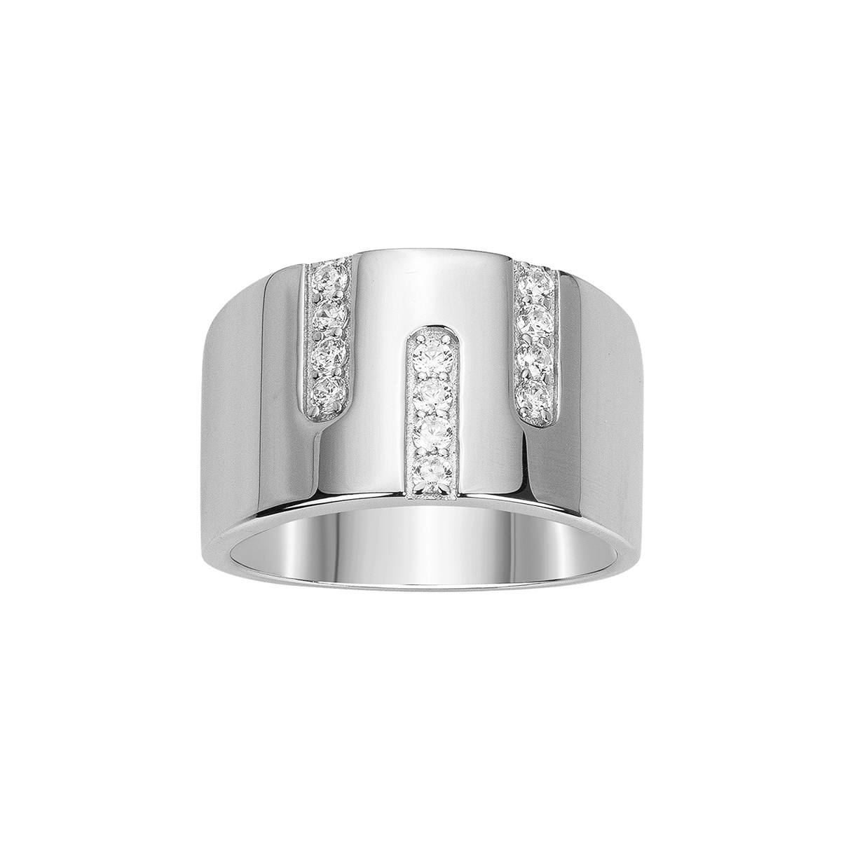 Bague en Argent avec oxyde de zirconium blanc