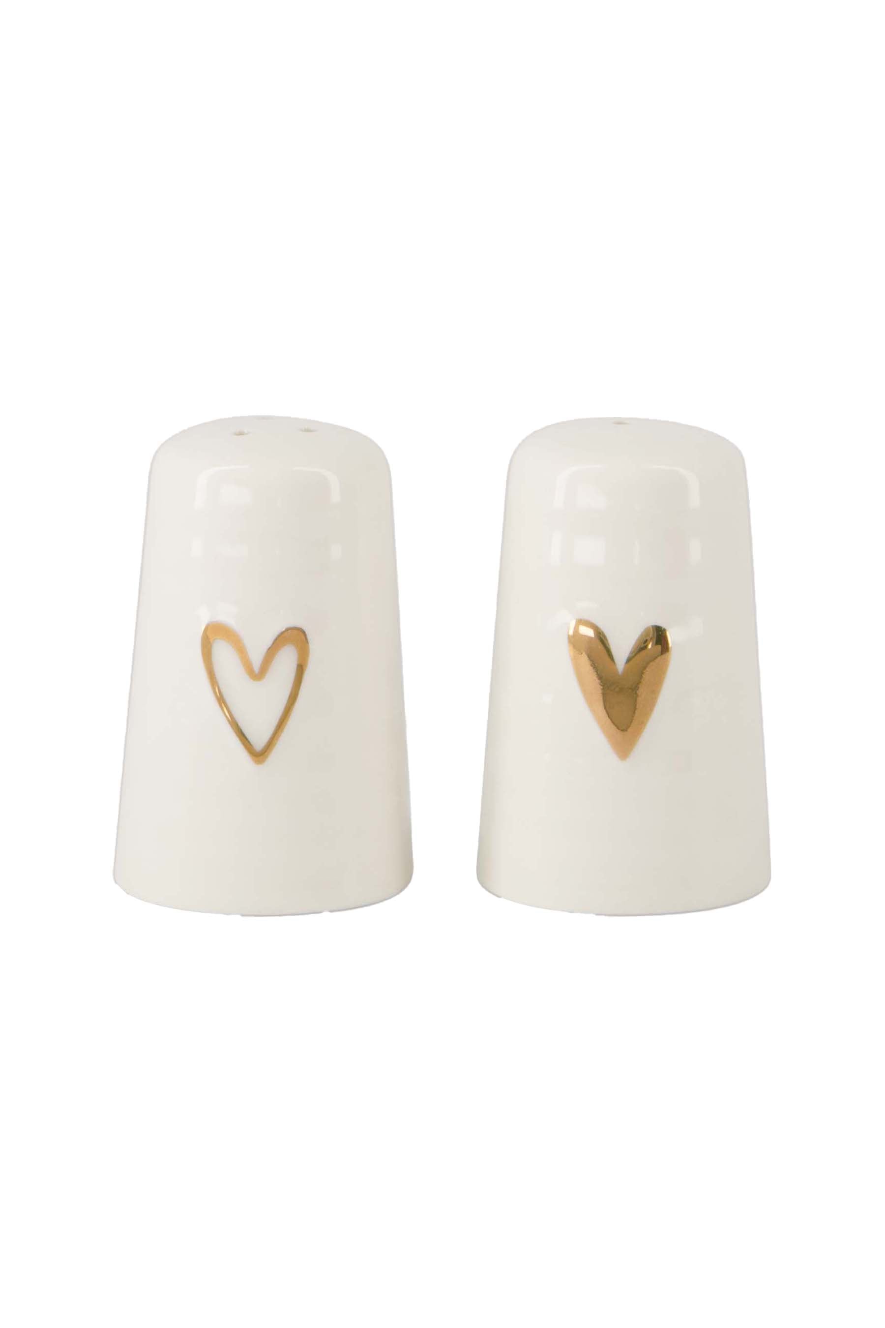 salt and pepper set white / gold