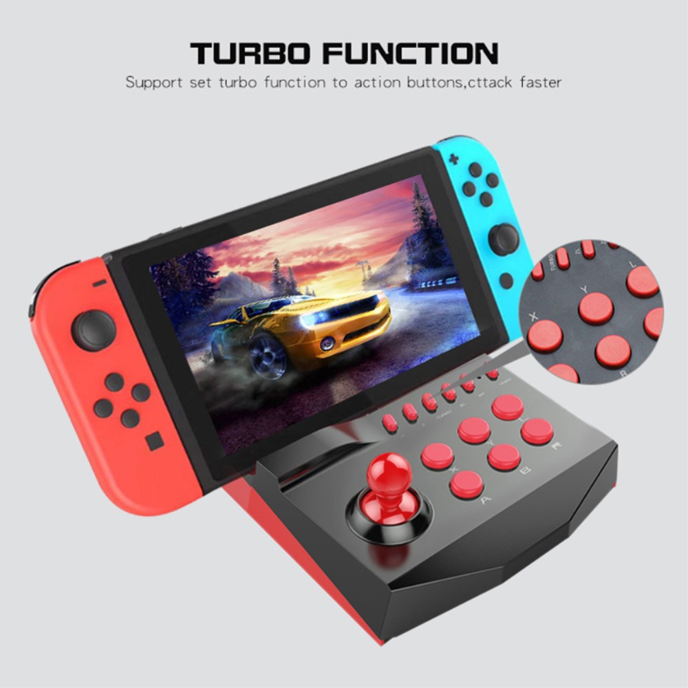 Joystick Arcade Retro Gamepad Controller für Nintendo Switch / Lite - Schwarz / Rot