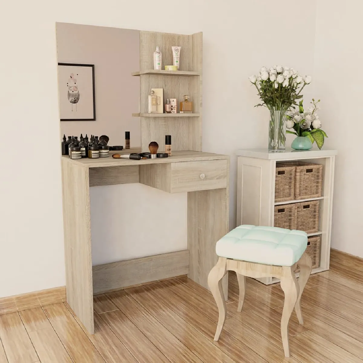 vidaXL Coiffeuse - 75x40x141 cm