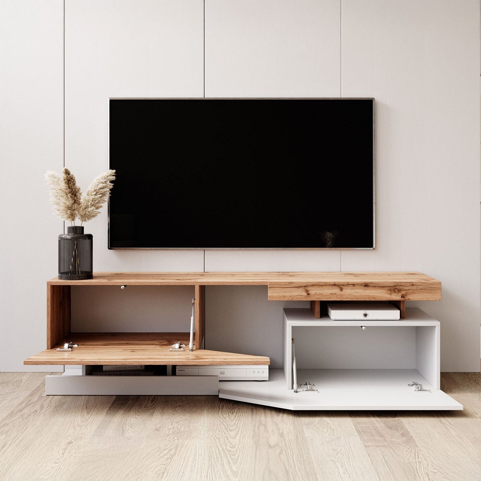 Canberra - TV-Meubel - Eiken/wit - 160 cm