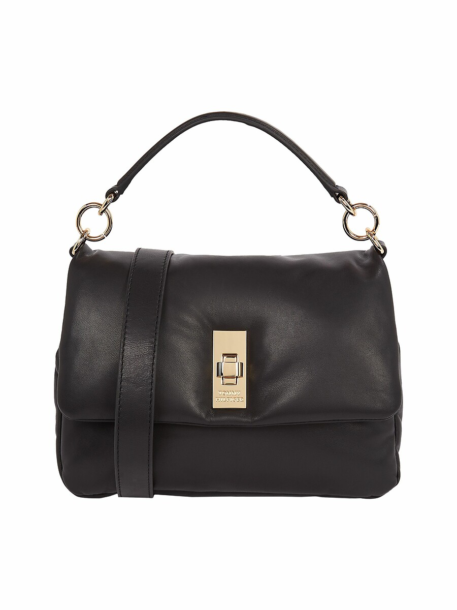 TOMMY HILFIGER<br>Bolsa com alças e tira de ombro em couro macio