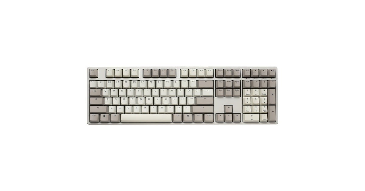 DuckyOrigin Vintage, toetsenbord  (Grijs, US lay-out, Cherry MX Blue, hot swap, PBT Double-Shot Keycaps)