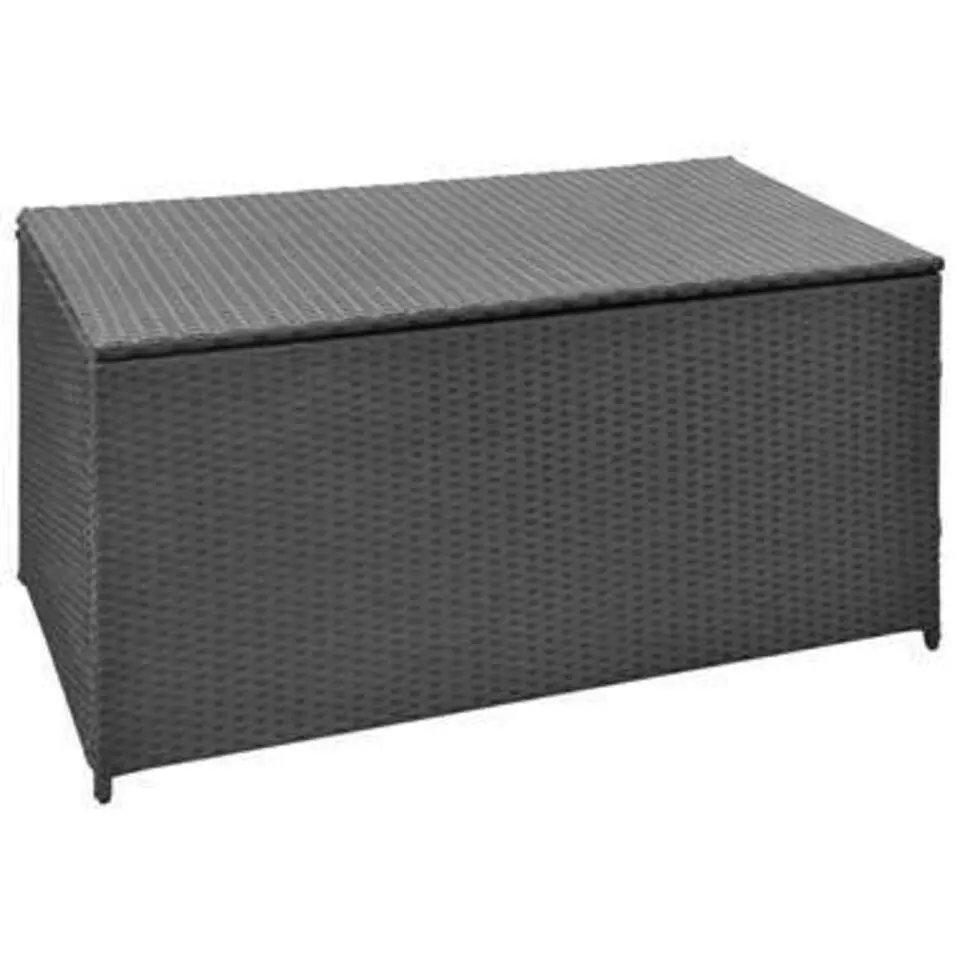 vidaXL - Opbergkist - Zwart - Poly rattan