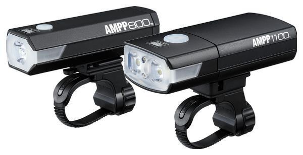 Paire d'Éclairage Avant Cateye AMPP1100 et AMPP800 Noir