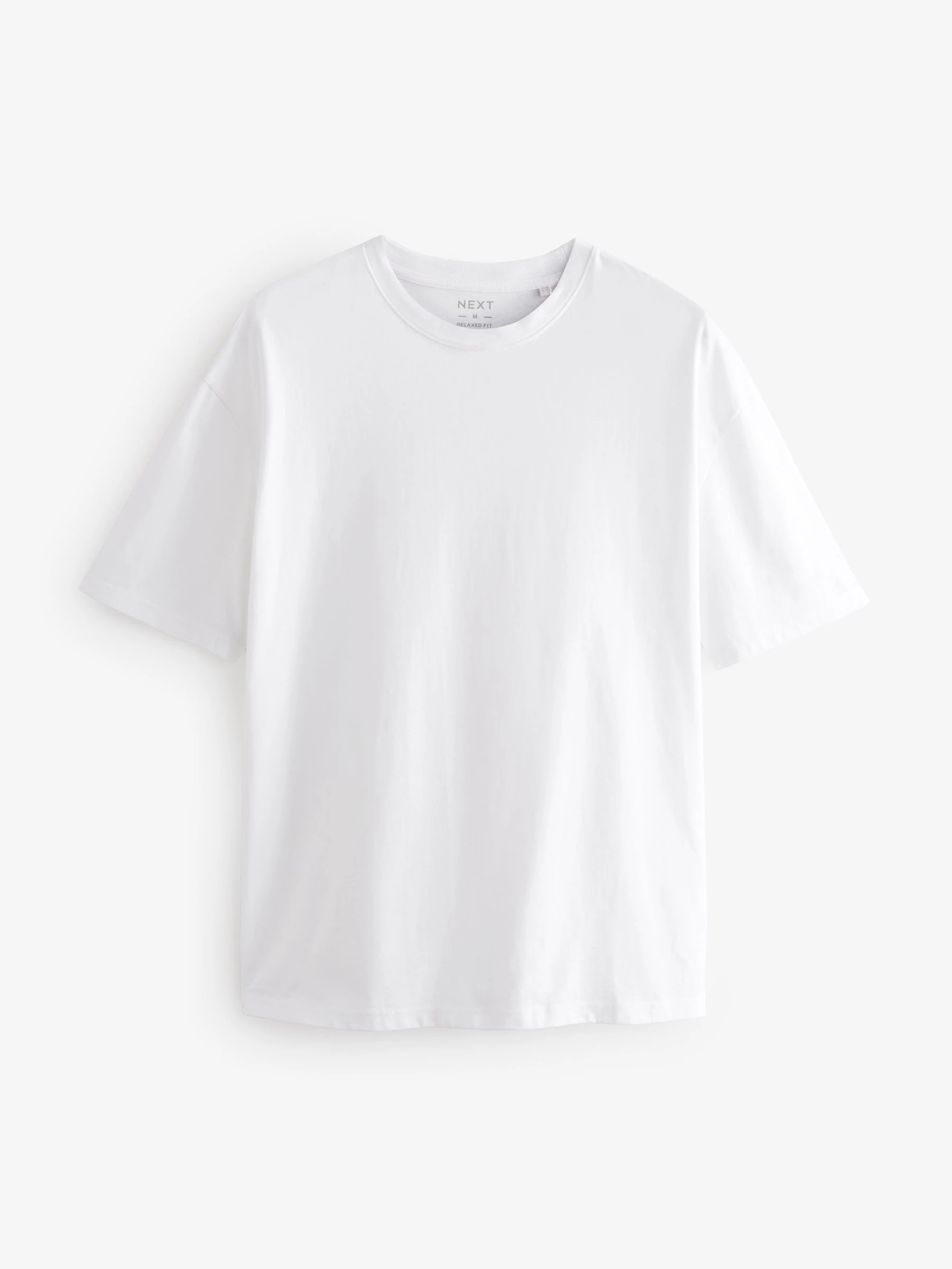 Wit - Relaxed fit - Essentieel katoenen T-shirt met ronde hals