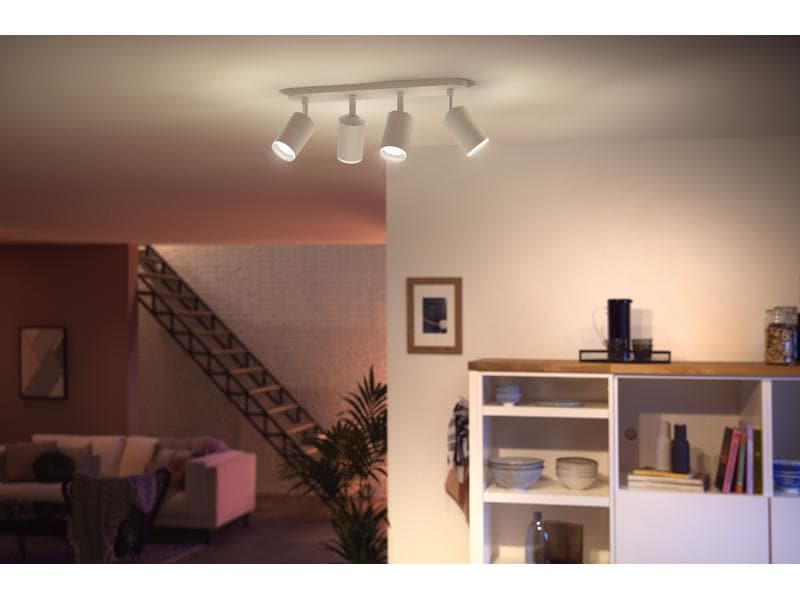 Philips Hue White & Color Ambiance Fugato 4er-Spot Weiss 4er-Spot mit Weisstönen und mehr als 16 Millionen Farben