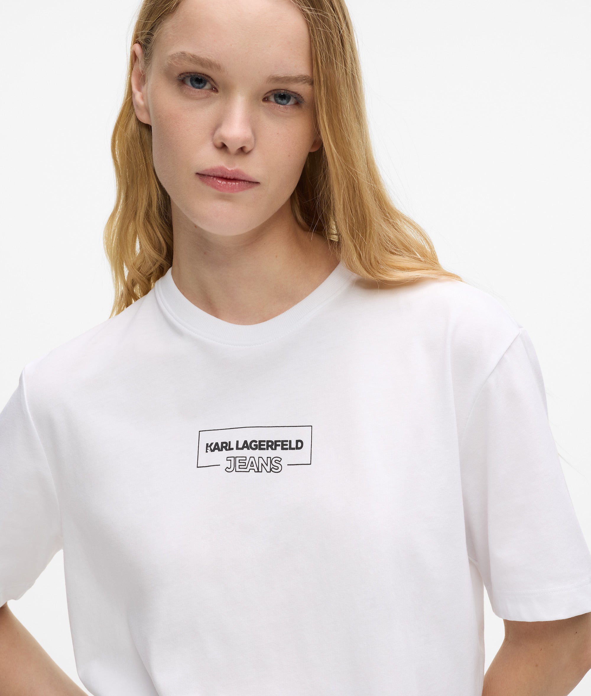 T-shirt met contourlogo
