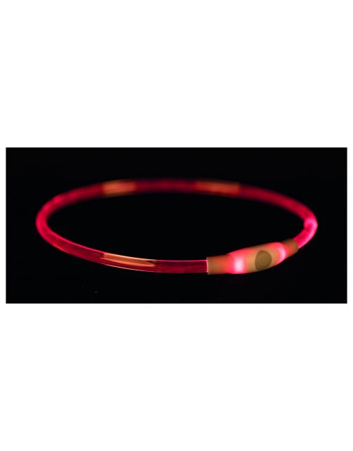 Trixie Usb Flash Lichtgevende Band Ø 8 Mm - Hondenveiligheidslampje - 40 cm Multi-Color S-M