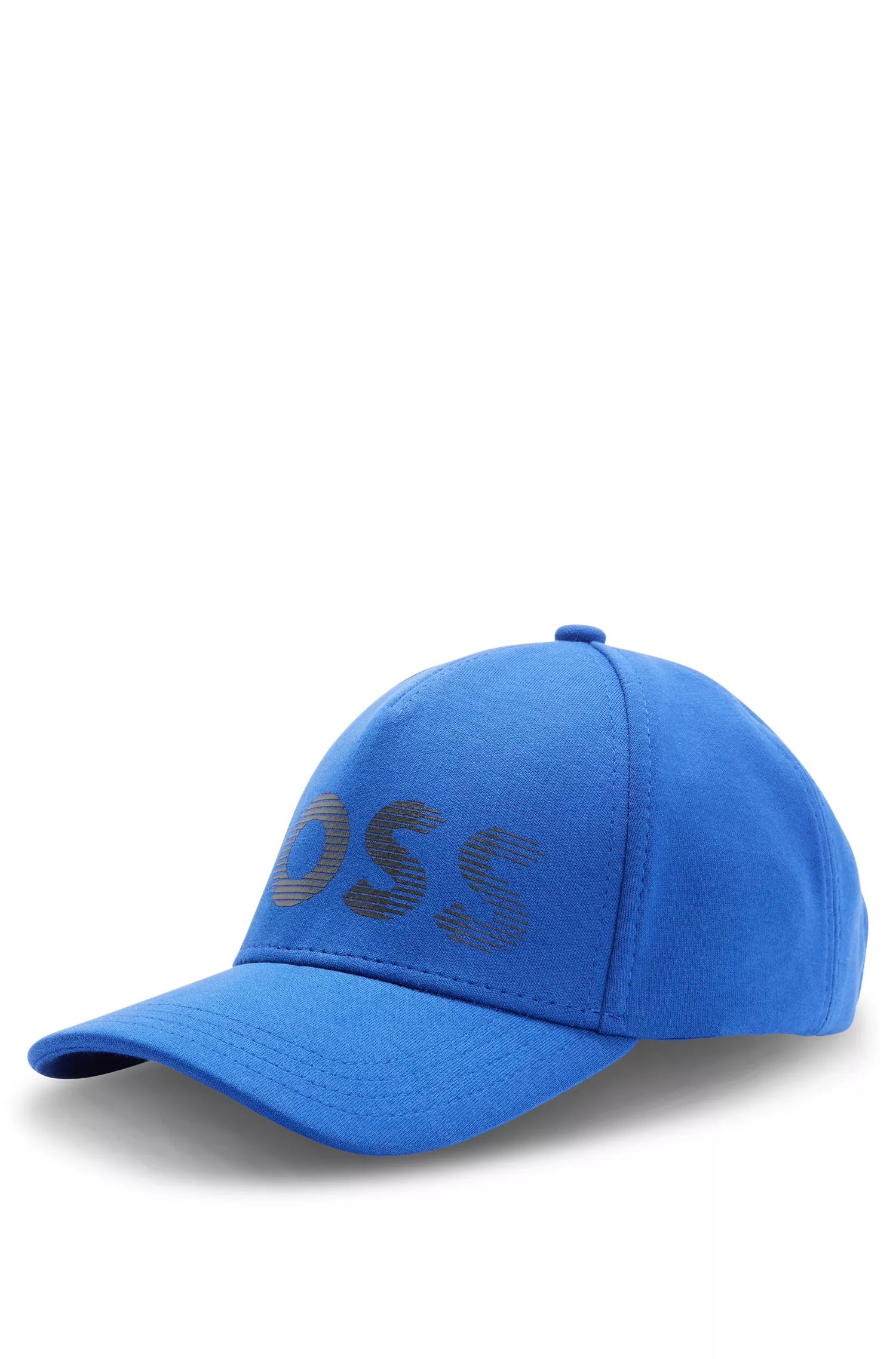 Boné BOSS de cinco painéis em mistura de algodão verde com logotipo contrastante.