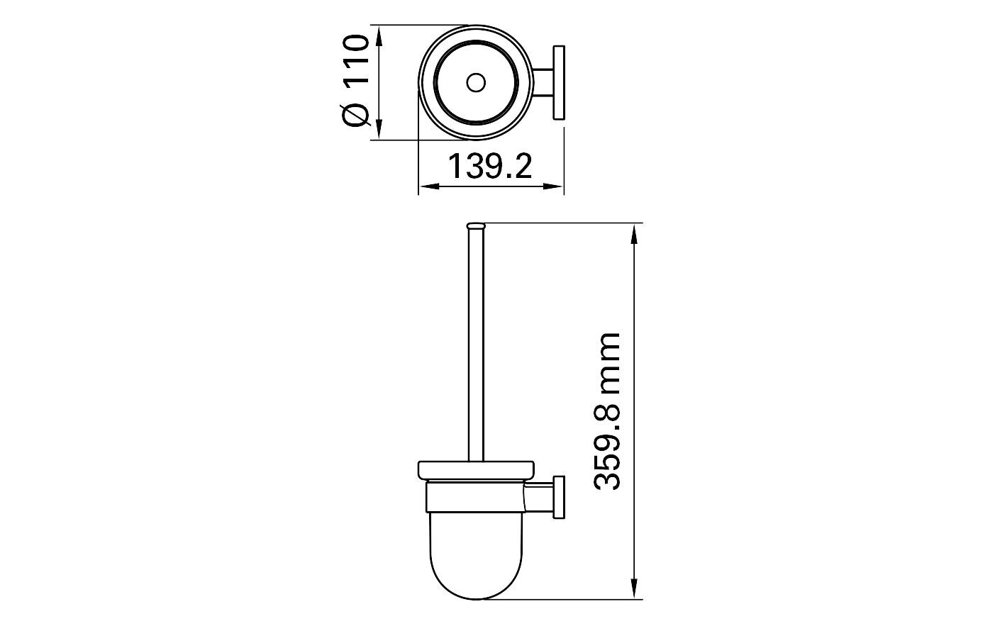 Toilettenbürste 11 x 13.9 x 35.6 cm verchromtWC-Bürste