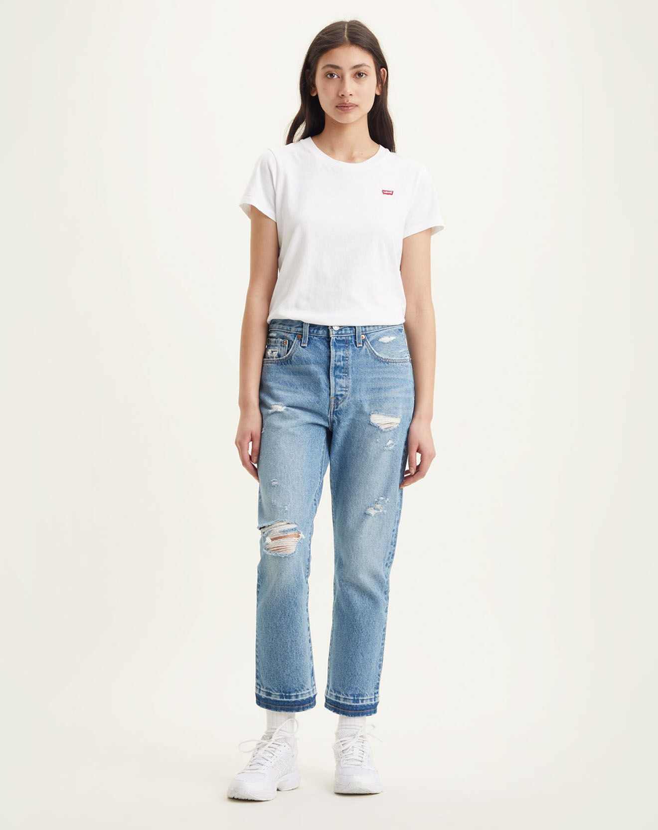 Levi's® Jean 501 Crop coupe droite bleu
