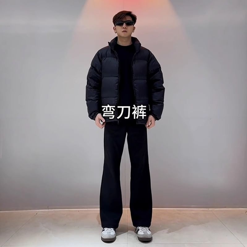 Chuoku - Mid Rise Plain Bootcut Dress Pants