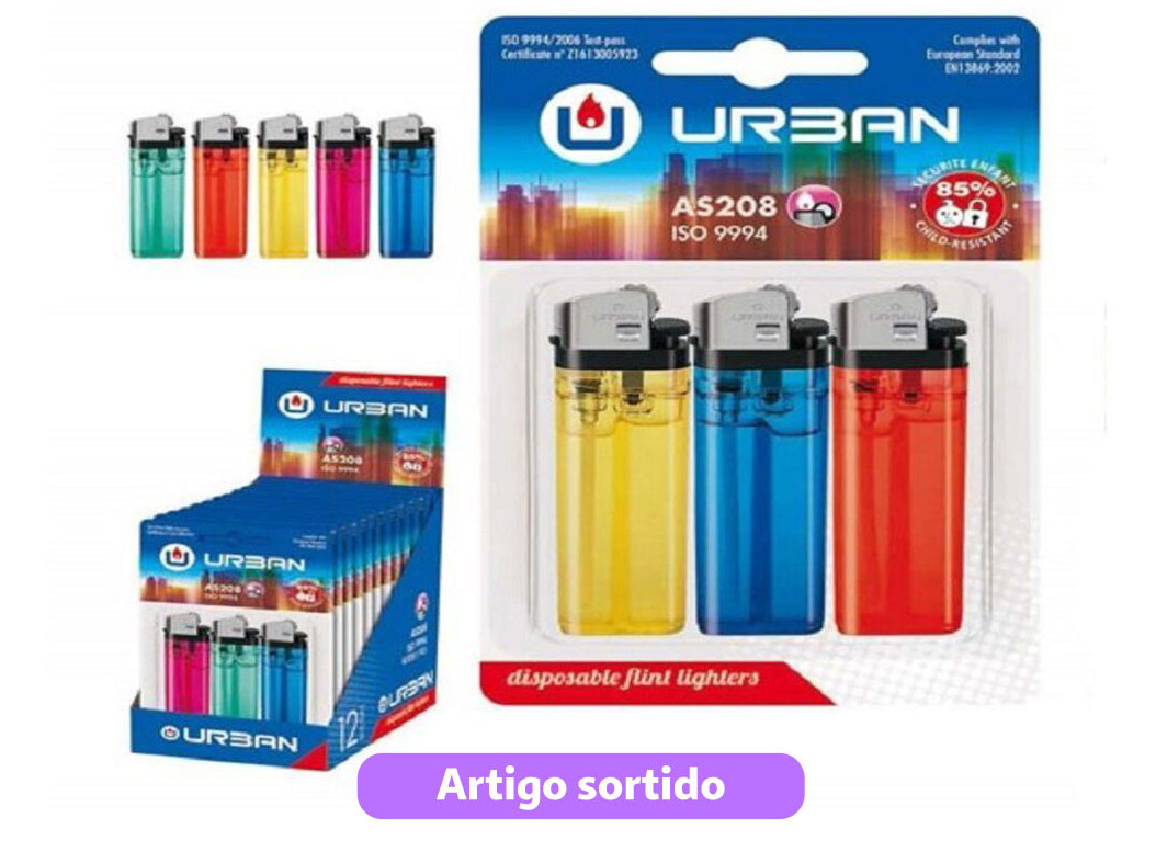 CONJUNTO DE 3 ISQUEIROS URBAN CORES SORTIDAS
