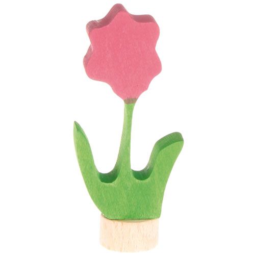 Grimm's decoratie figuur - roze bloem