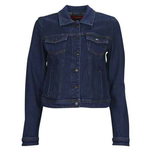 Esprit - TRUCKER JACKET - Bleu