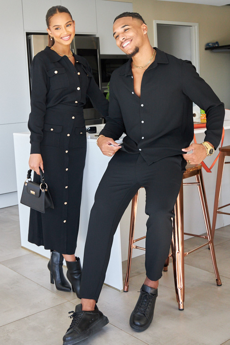 Ensemble 2 pièces chemise + pantalon noir