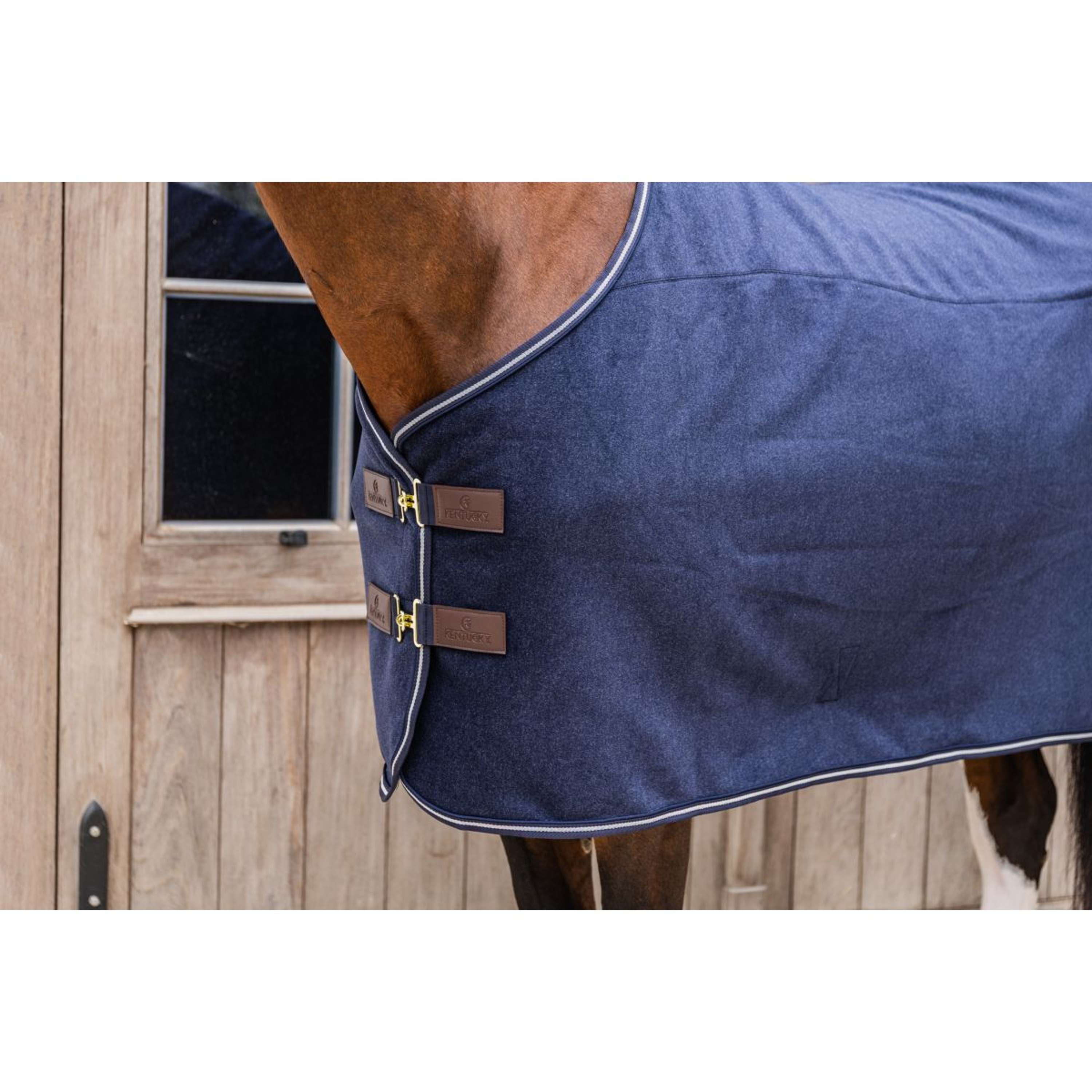 Kentucky Fleecedeken Heavy Melange Navy