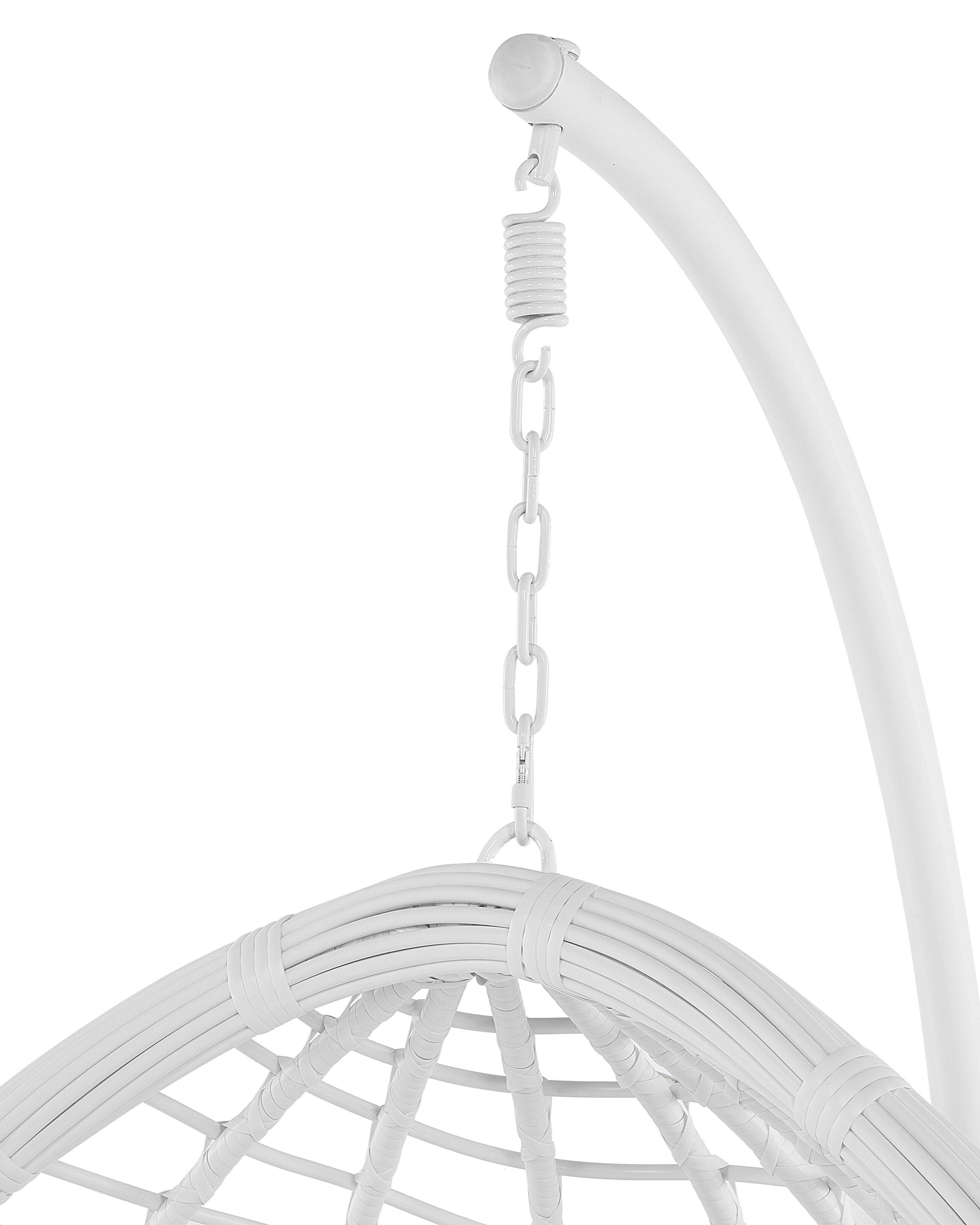 Hangstoel met standaard FANO PE rotan Wit