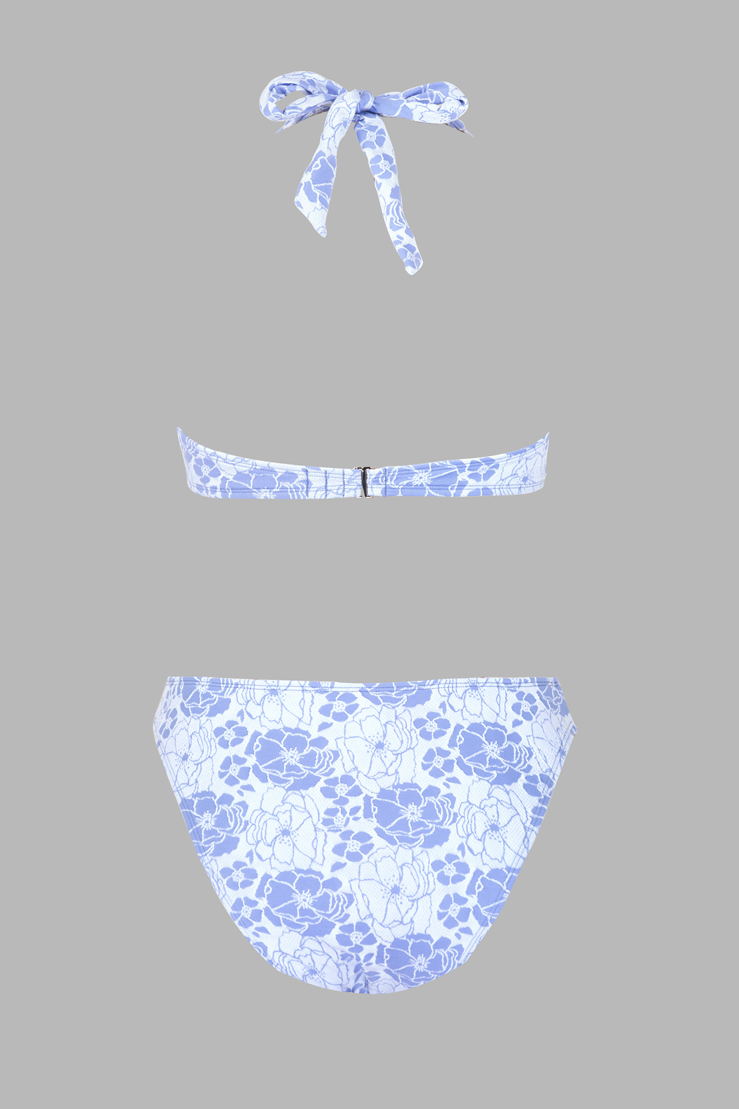 Bikini effronté en jacquard avec anneau en cœur et col licou