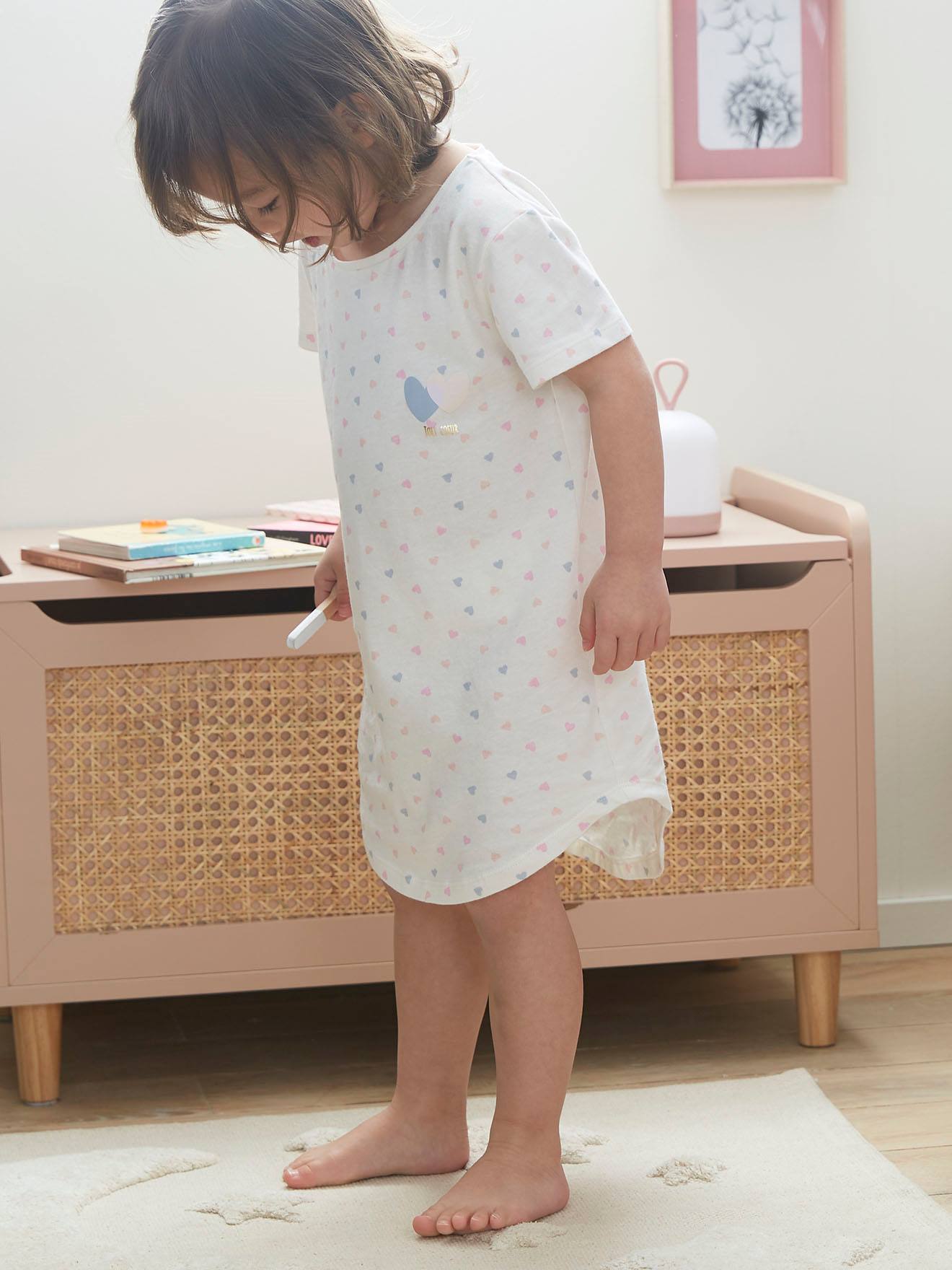 Conjunto de 2 camisolas com corações lilás em pó
