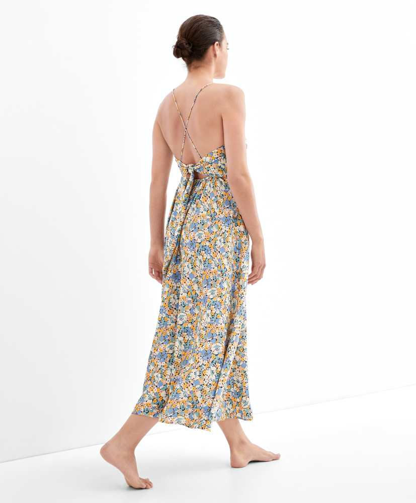 vestido longo floral