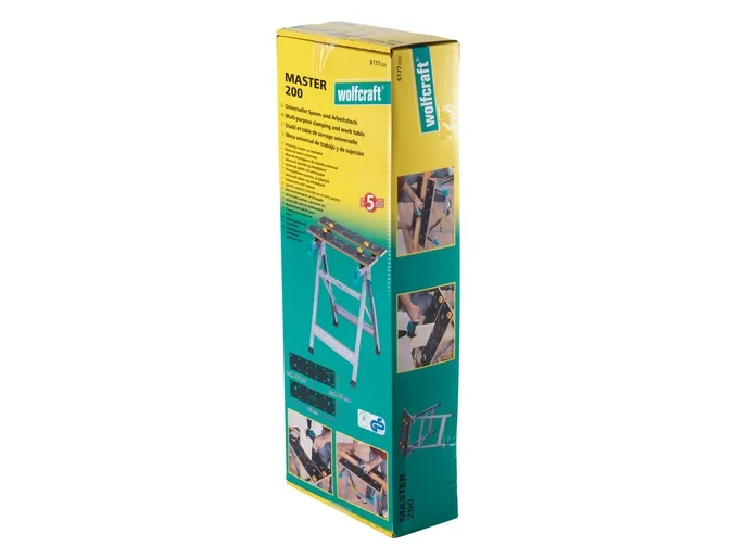 wolfcraft GmbH MASTER 200, Savbuk arbejdsbord, MDF, Aluminium, Sort, 180 kg, 14,5 cm, 36,5 cm